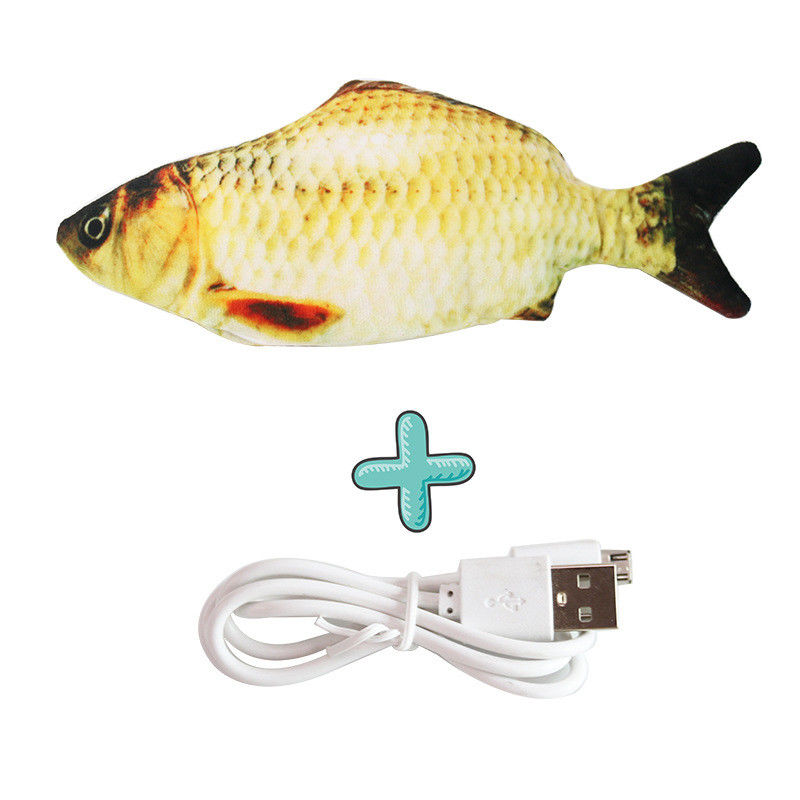 O peixe flexível elétrico Cat Toy Simulation Wiggle Fish Catnip brinca o luxuoso que o peixe movente interativo da dança brinca para gatos