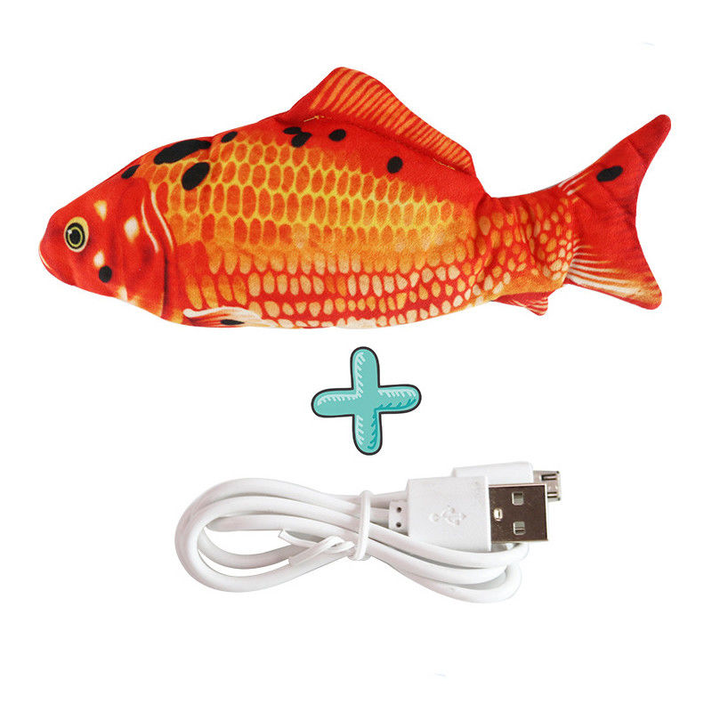 O peixe flexível elétrico Cat Toy Simulation Wiggle Fish Catnip brinca o luxuoso que o peixe movente interativo da dança brinca para gatos