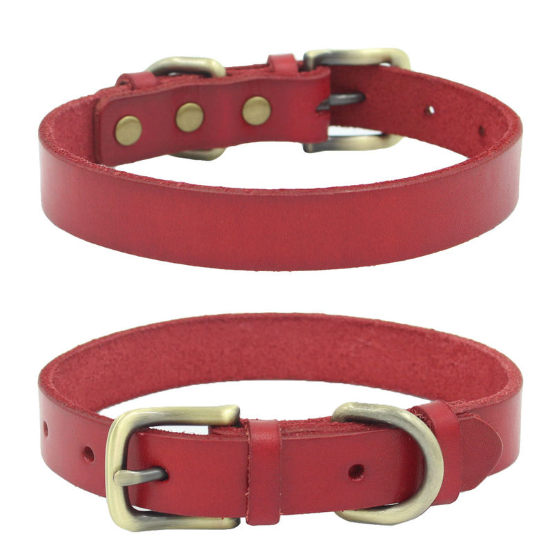Animal de estimação de couro de couro genuíno personalizado Cat Collar da forma ajustável da coleira de cão dos colares do animal de estimação