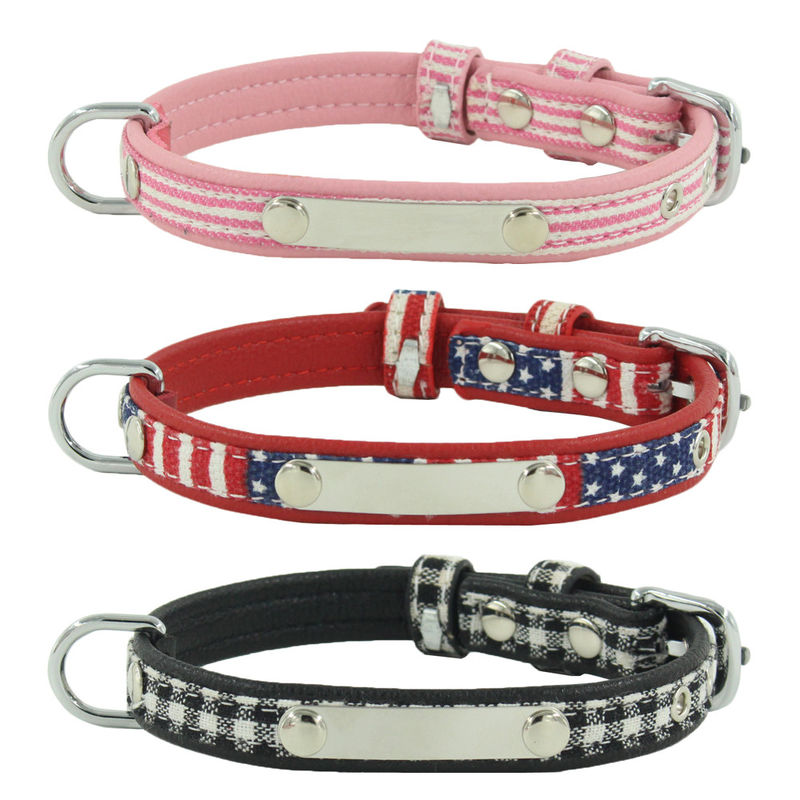 A cópia personalizada personalizou a correia do pescoço do cão de Logo Dog Collar Adjustable Pet
