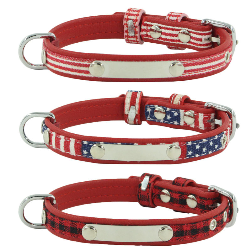 A cópia personalizada personalizou a correia do pescoço do cão de Logo Dog Collar Adjustable Pet