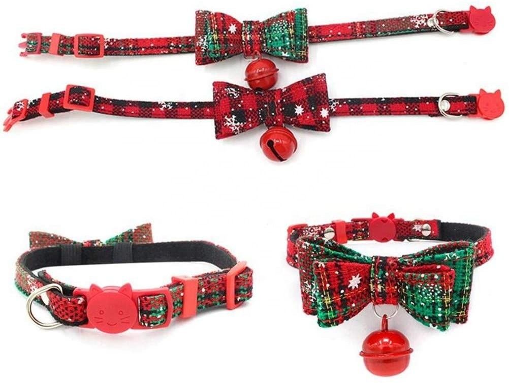 O chicote de fios da trela do colar de BSCI ajustou o Natal ajustável Breakaway Cat Collar da segurança de Bell
