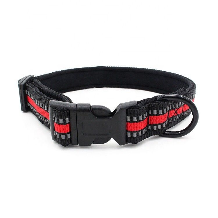 O neopreno que alinha a trela da coleira de cão ajustou o colar reflexivo da curvatura da liberação rápida do Webbing com a trela do cão do grupo da corda da tração