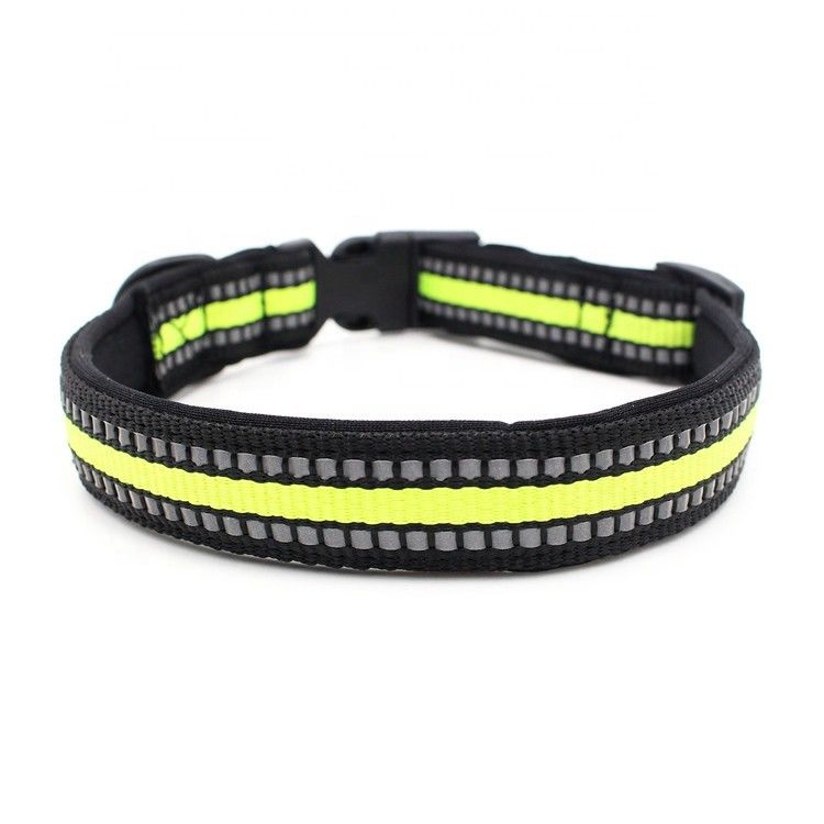 O neopreno que alinha a trela da coleira de cão ajustou o colar reflexivo da curvatura da liberação rápida do Webbing com a trela do cão do grupo da corda da tração