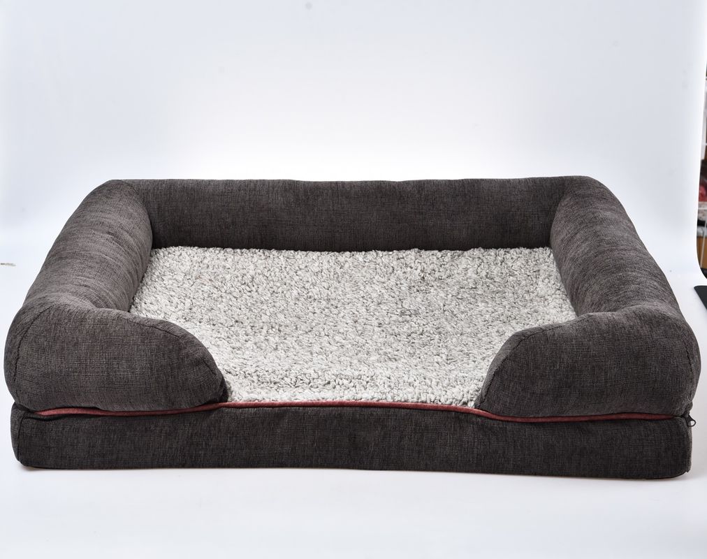Grande sofá ortopédico luxuoso de alinhamento impermeável do sofá da cama do cão com tampa lavável removível