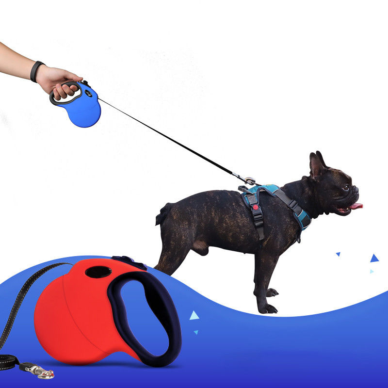 trela reflexiva retrátil de nylon da corda da trela do cão do punho do Não-deslizamento para o cão Accesorios Para Mascotas