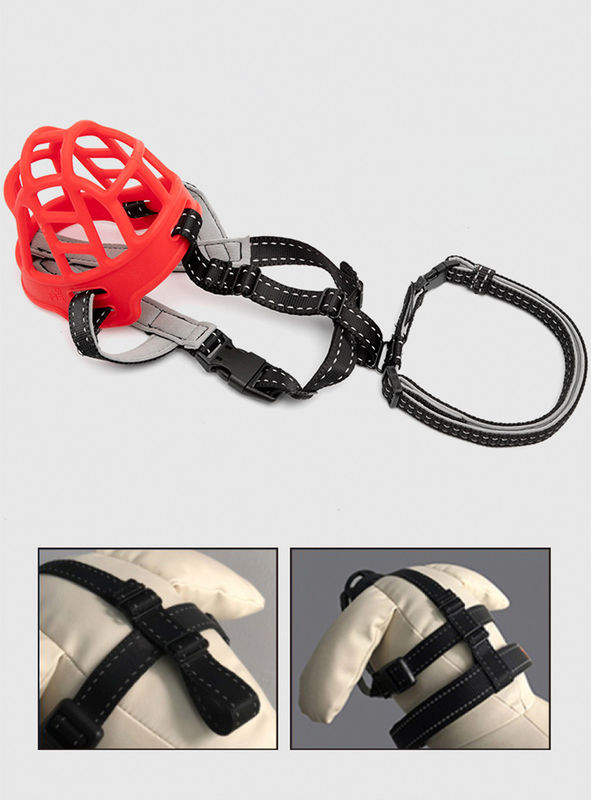 Tampa respirável da boca do cão do focinho da cesta do silicone do focinho do cão com as correias ajustáveis para dia e noite Anti-morder
