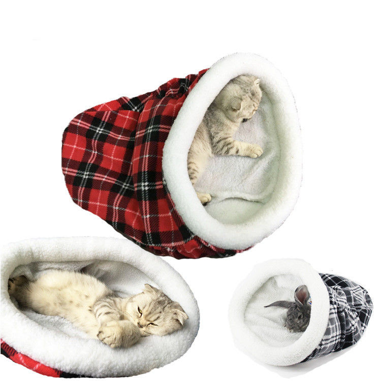 Saco-cama confortável do cão de cachorrinho do luxuoso do cordeiro da cama do animal de estimação dos cães exteriores e internos dos gatos