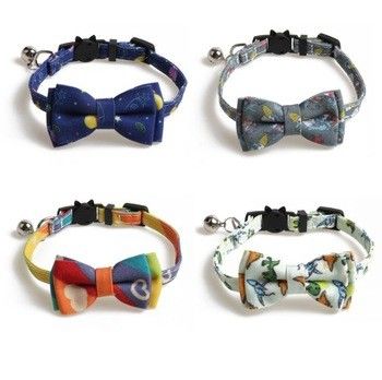 Animal de estimação ajustável Cat Collar Breakaway com laço bonito e Bell para a vaquinha e os alguns cachorrinhos