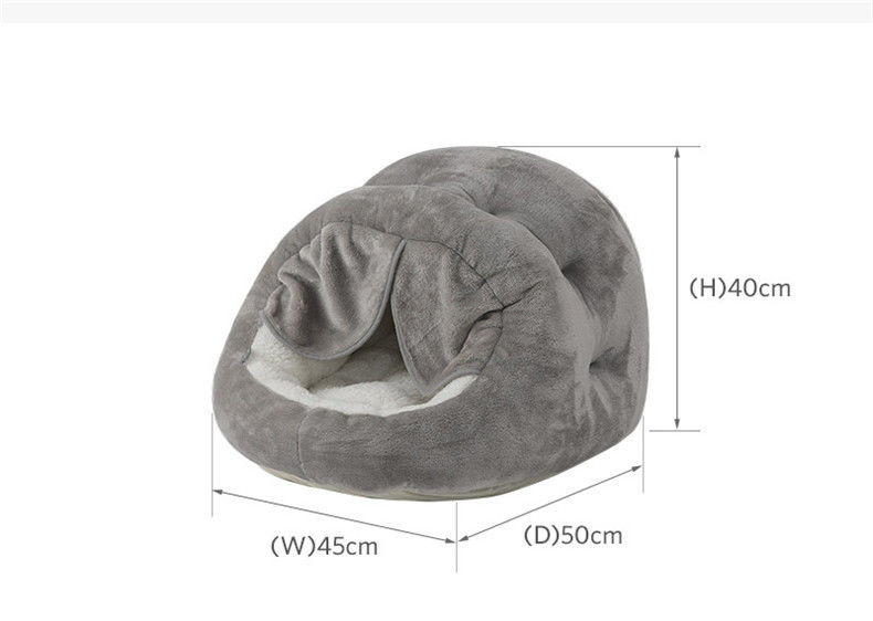 O animal de estimação sentido da cama do cão coloca o canil Semi-incluido confortável do animal de estimação da cortina luxuosa de Cat Cave Plush Yurt Door