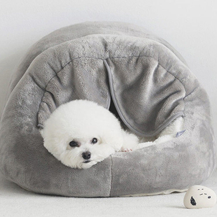 O animal de estimação sentido da cama do cão coloca o canil Semi-incluido confortável do animal de estimação da cortina luxuosa de Cat Cave Plush Yurt Door