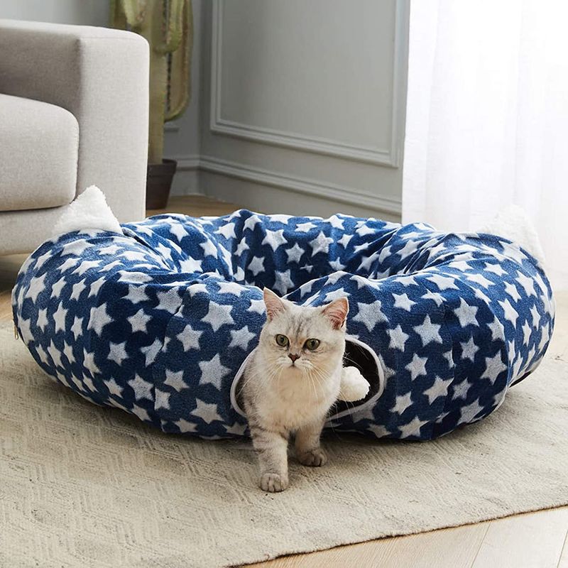 Bola central de Cat Tunnel With Bed With Mat Dog Collapsible With Fun do divertimento para o cachorrinho dos gatinhos do animal de estimação