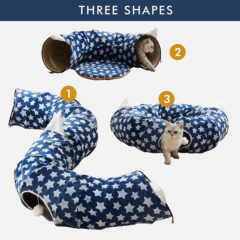 Bola central de Cat Tunnel With Bed With Mat Dog Collapsible With Fun do divertimento para o cachorrinho dos gatinhos do animal de estimação