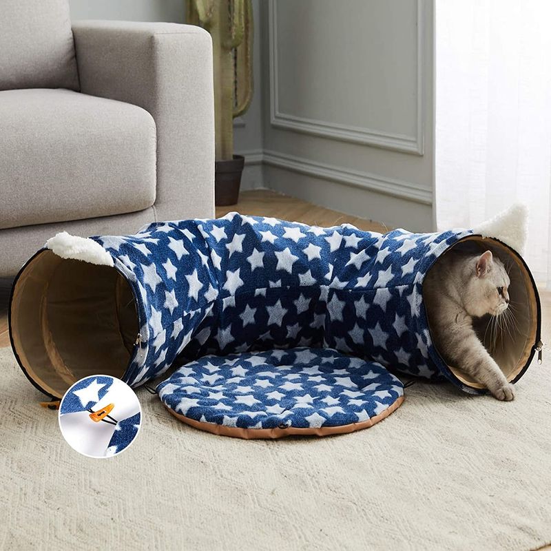 Bola central de Cat Tunnel With Bed With Mat Dog Collapsible With Fun do divertimento para o cachorrinho dos gatinhos do animal de estimação