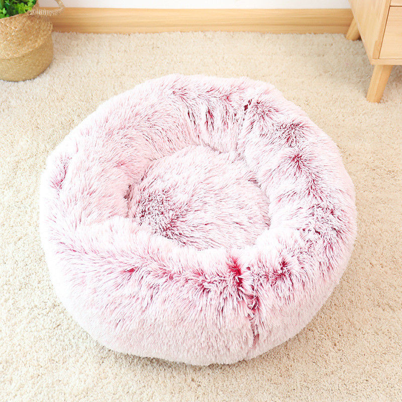 O animal de estimação morno de alta qualidade do luxuoso coloca gatos que macios ultra macios luxuosos de Cuddler da filhós os cães aninham a cama de acalmação do cão da pele do falso