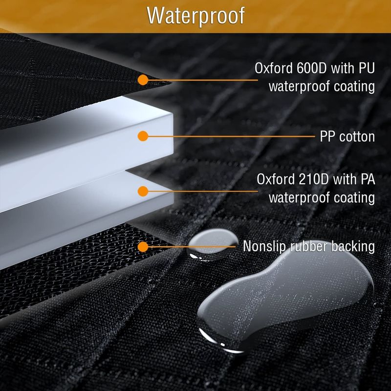 Tampa de banco traseiro montada veículo Mat Black Waterproof do cão 137*147cm