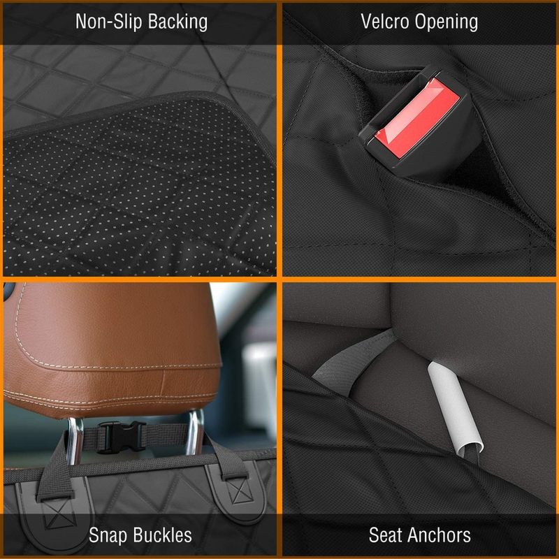 Tampa de banco traseiro montada veículo Mat Black Waterproof do cão 137*147cm