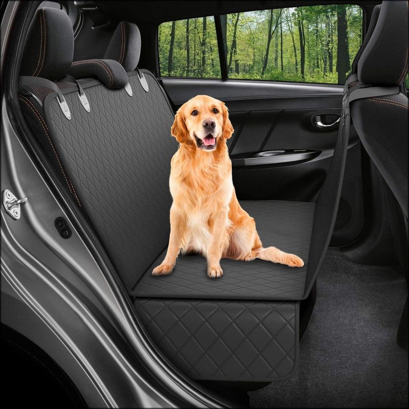 Tampa de banco traseiro montada veículo Mat Black Waterproof do cão 137*147cm