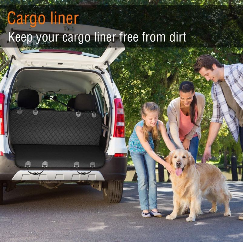 Tampa de banco traseiro montada veículo Mat Black Waterproof do cão 137*147cm