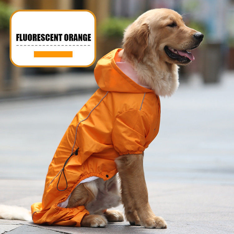 Terno reflexivo respirável morno da chuva do cão da capa de chuva S-XXL do cão amarelo do inverno
