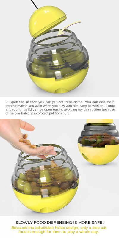 2 em 1 bola interativa de Shaped Pet Treat da secadora de roupa de Cat Slow Feeder Ball Detachable