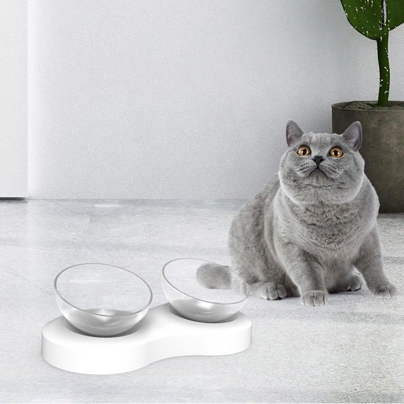 Animais pequenos dobro elevados de Cat Food Bowls Funny For 32.3*16.5*9.5cm