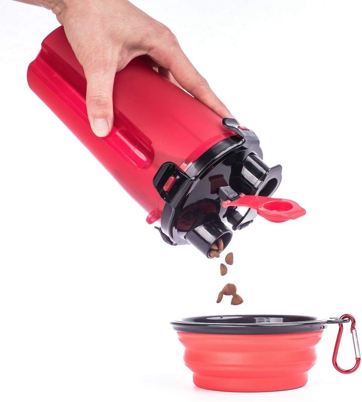 Escape a prova BSCI 2 em 1 garrafa de água do cão com as 2 bacias dobráveis do silicone 