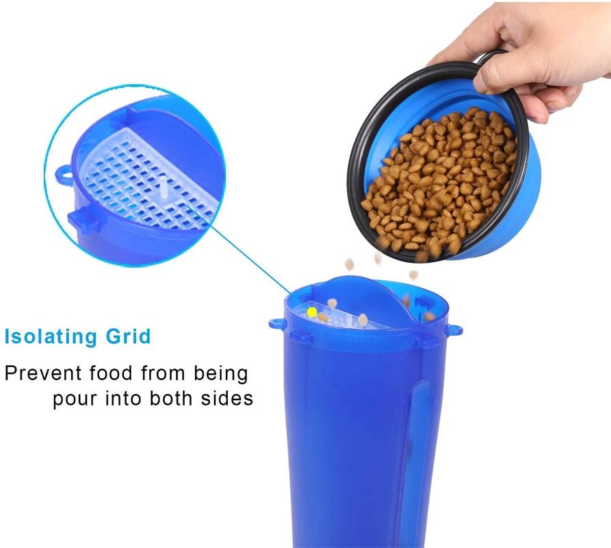 Alimento portátil 2 do ODM do OEM em 1 garrafa de água do cão com as bacias dobráveis do cão