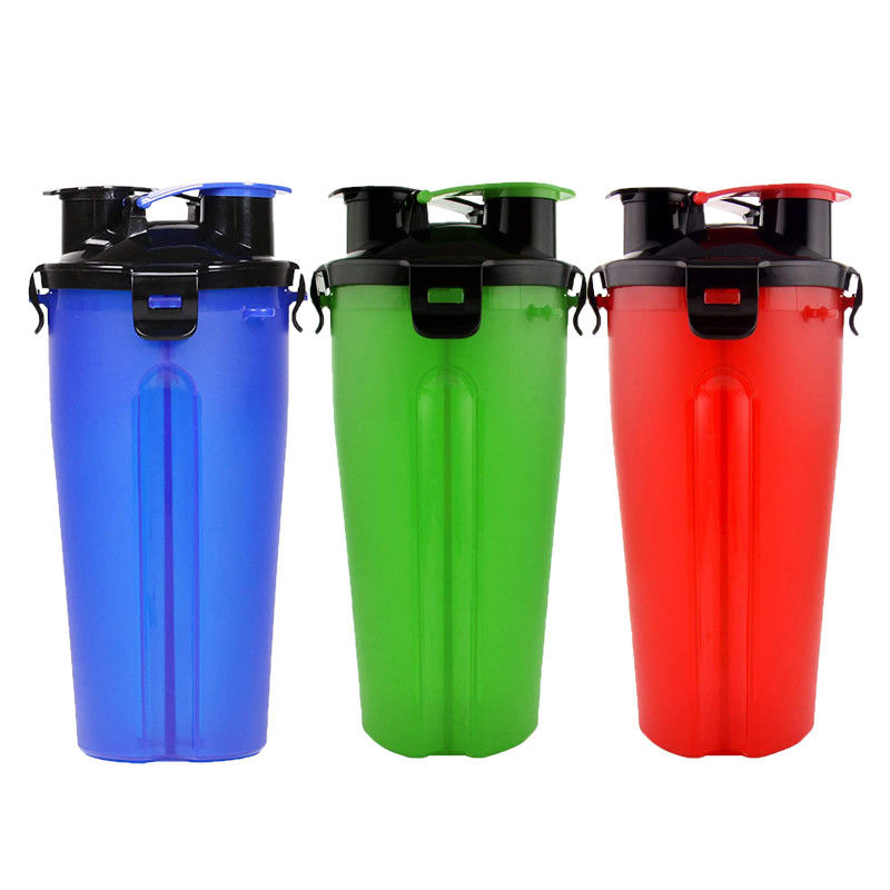 Curso portátil 2 em 1 garrafa de água 12oz do cão para animais de estimação alimento &amp; água exteriores