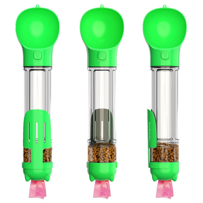 Mutifunctional 4 em 1 garrafa de água portátil 300ML do cachorrinho para o passeio e o curso