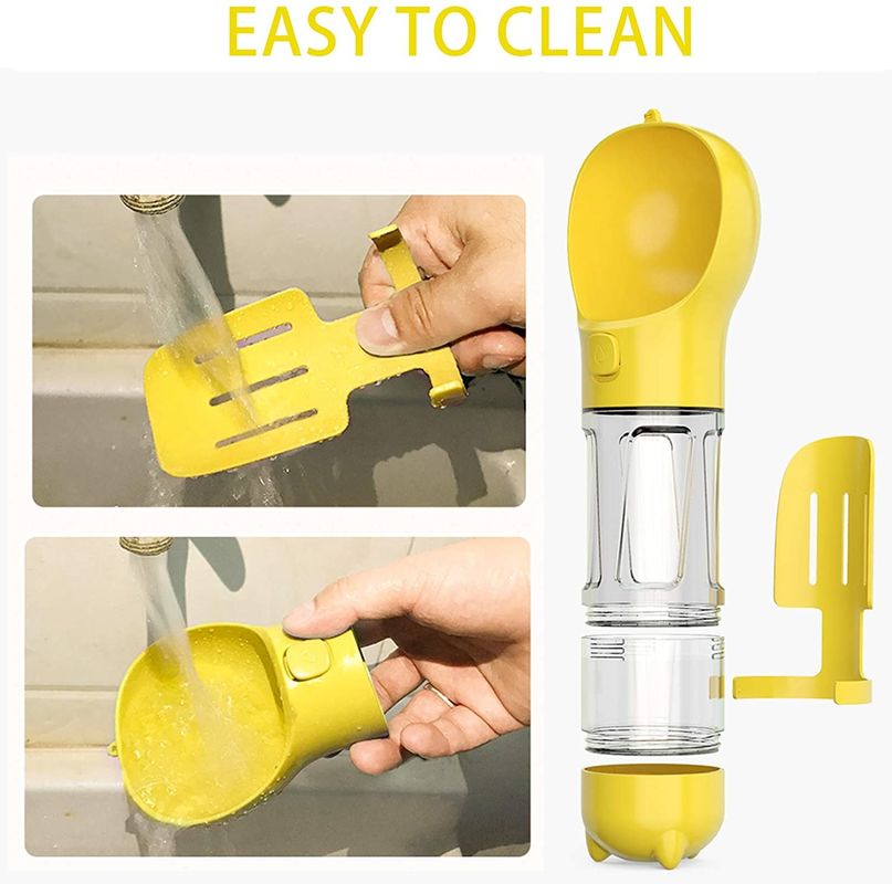 O escape portátil da garrafa de água do cão de Hallupets impermeabiliza 4 em 1 para beber e comer o copo combinado