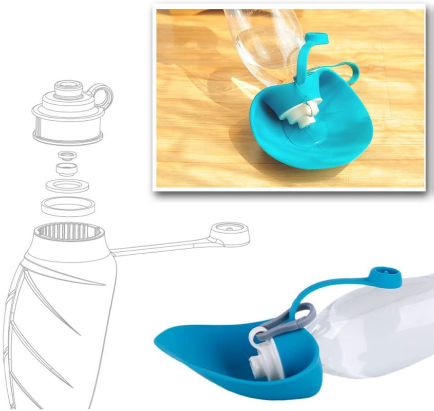 Forma de folha amigável de Eco da garrafa de água dobrável do cão do silicone
