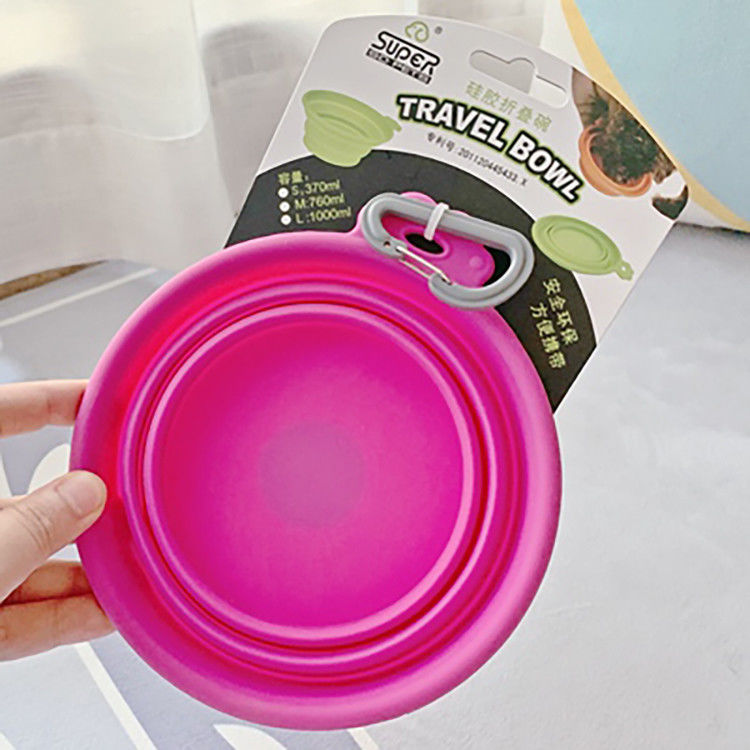 bacia dobrável da água do cão do silicone de 365ml 685ml para atividades exteriores