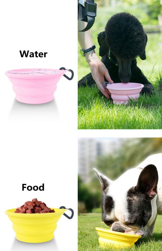 Bacia exterior da água do curso do silicone para a bacia de Cat Dog Food And Water dos cães