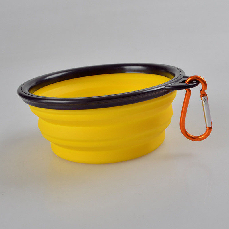 Bacia dobrável de pouco peso colorida do cão do silicone para a bacia de alimentação de formação exterior do cachorrinho