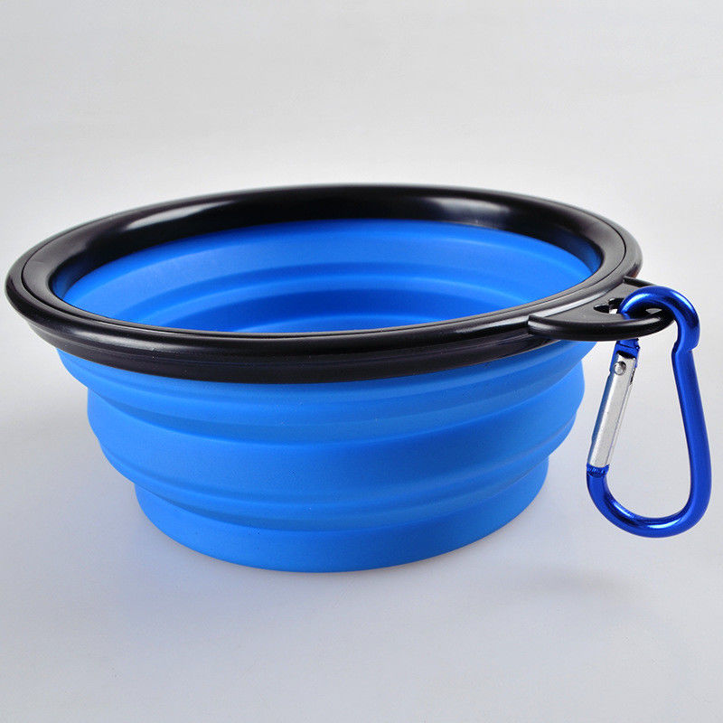 Bacia dobrável de pouco peso colorida do cão do silicone para a bacia de alimentação de formação exterior do cachorrinho