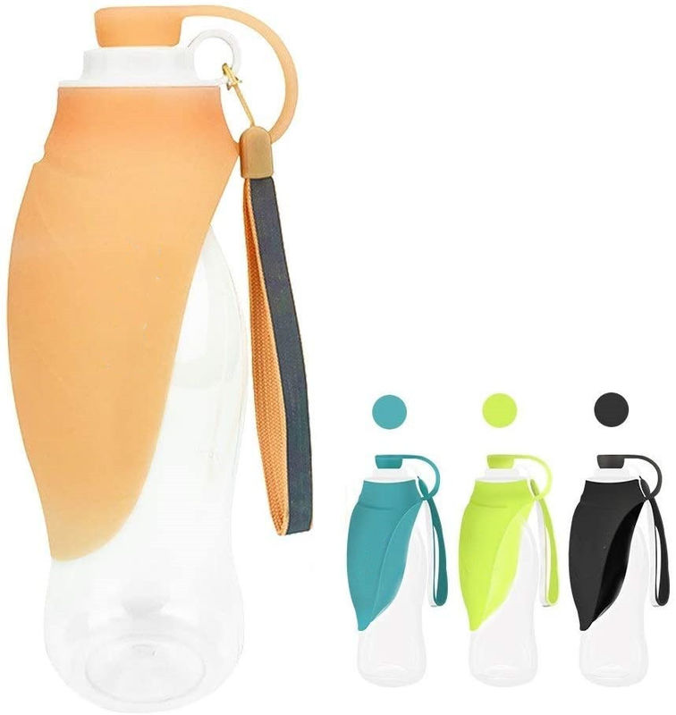 Garrafa bebendo portátil dobrável para a garrafa de água dobrável do animal de estimação dos cães 580ML