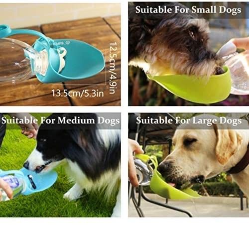 O escape da garrafa de água do cão do silicone de Hallupets impermeabiliza 2 portáteis em 1 garrafa do cão