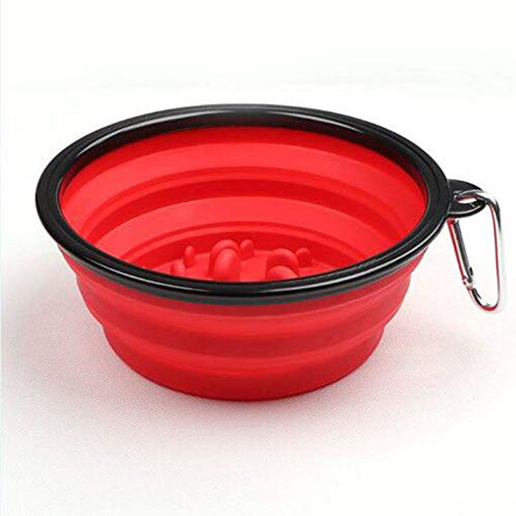 Bacia dobrável 13*9*5.5cm do cão dobrável lento interativo da segurança do alimentador