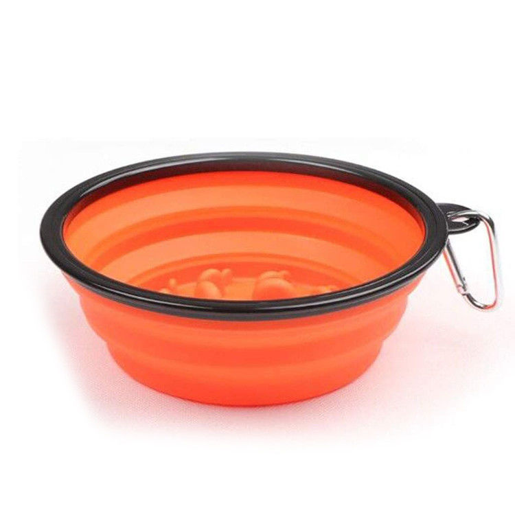 Bacia dobrável cão lento da alimentação do grande 4 copos da bacia de dobramento livre da água do cão de 35oz BPA