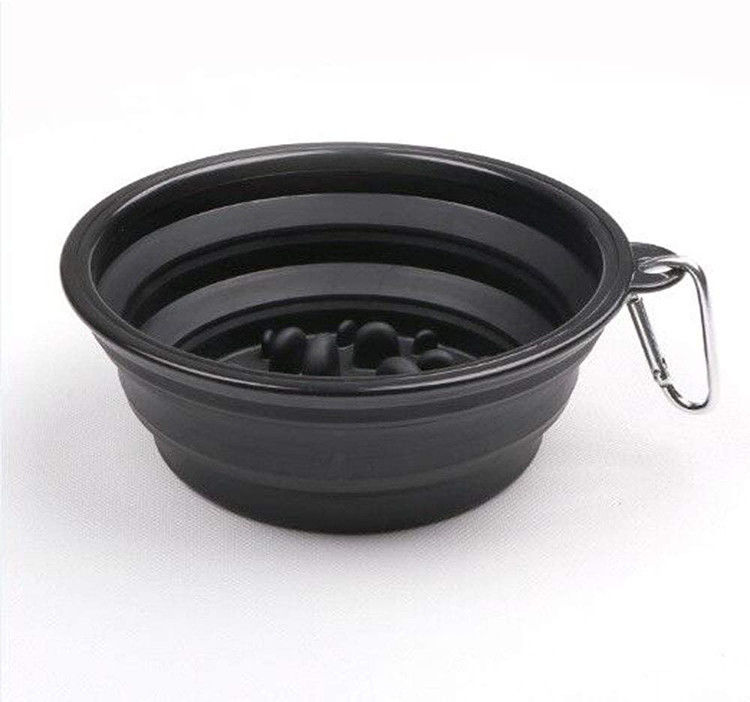 Bacia dobrável 35oz do cão do alimentador lento portátil grande para a água do alimento