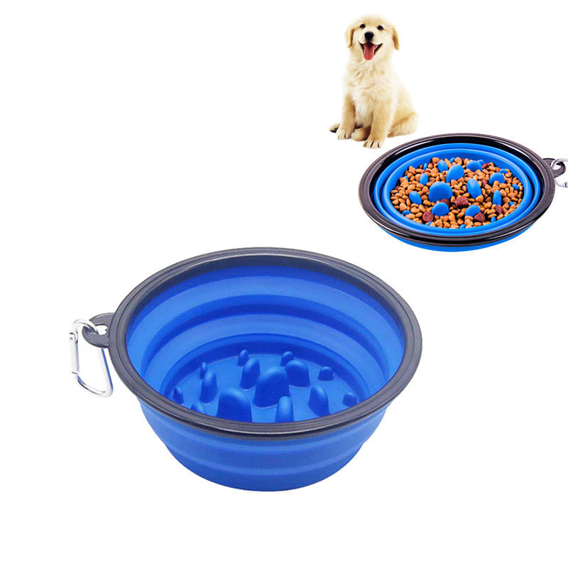 Bacia dobrável do cão do curso do TPE e do ABS para o prato lento comer