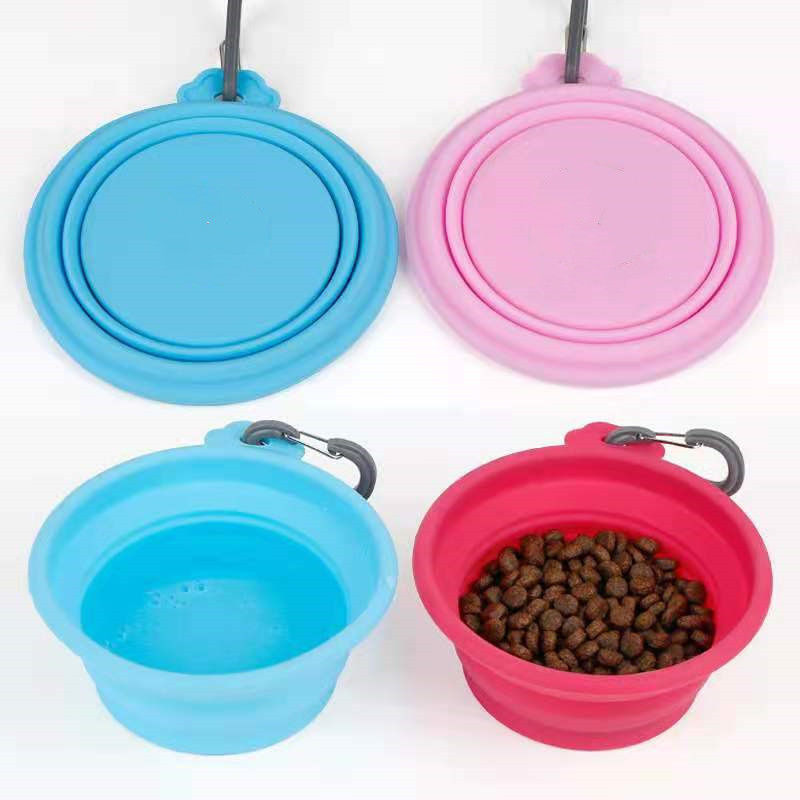 Pratos de alimentação da bacia dobrável do cão do silicone