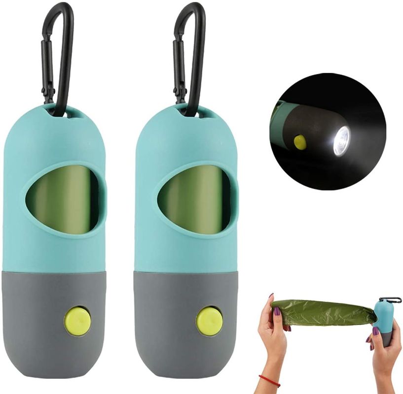 O comprimido dá forma ao distribuidor do suporte do saco do desperdício do cão do tombadilho do animal de estimação da lanterna elétrica do diodo emissor de luz