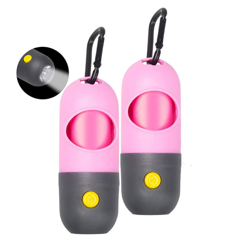 PE do suporte do distribuidor do saco do tombadilho do cachorrinho da lanterna elétrica do diodo emissor de luz com os 15 sacos do desperdício da prova do escape