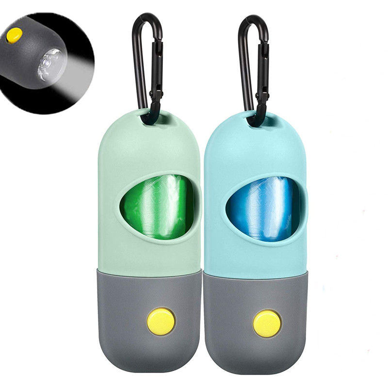 Sacos e distribuidor limpos do tombadilho do cão do lixo de múltiplos propósitos BSCI do portador com luzes do diodo emissor de luz