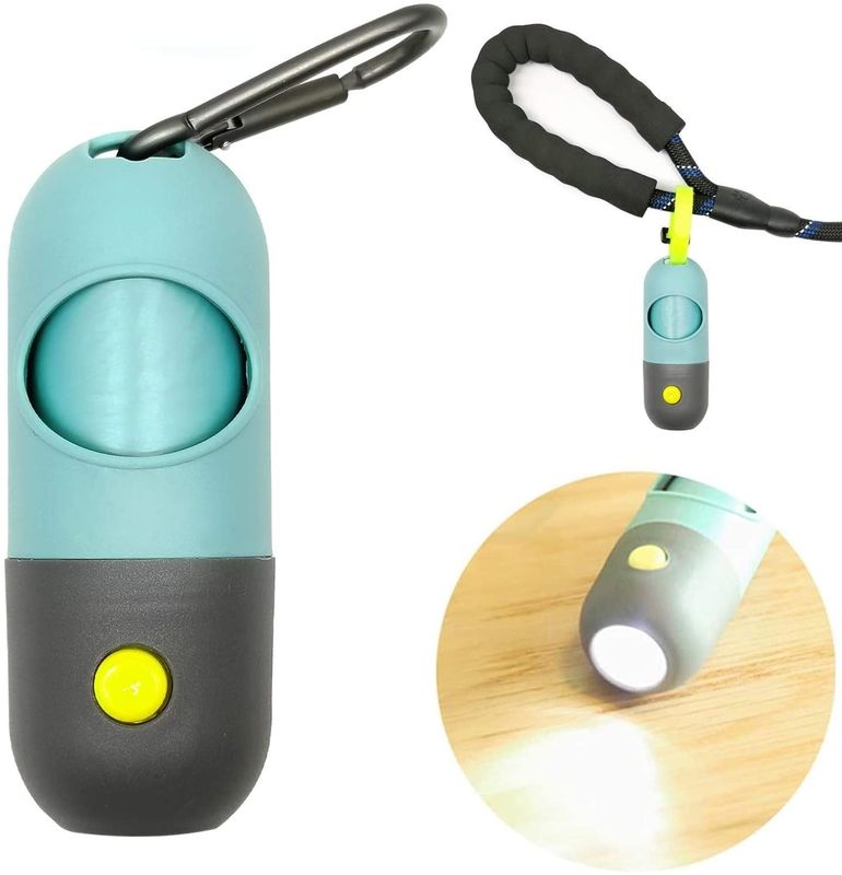 Sacos e distribuidor limpos do tombadilho do cão do lixo de múltiplos propósitos BSCI do portador com luzes do diodo emissor de luz