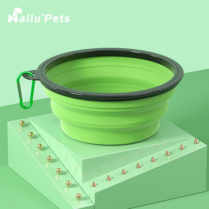 Alimentador do cão da bacia da água do cão de Carabiner do ABS do TPE dobrável para animais de estimação