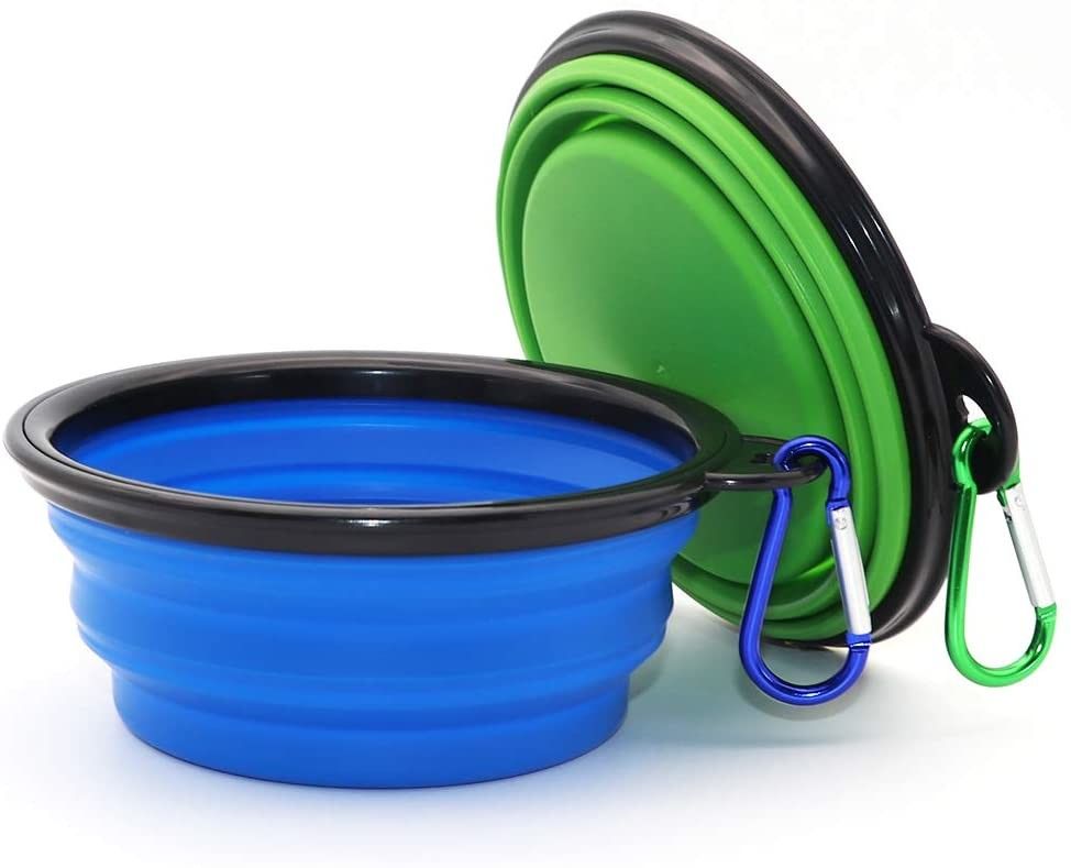 Alimentador do cão da bacia da água do cão de Carabiner do ABS do TPE dobrável para animais de estimação
