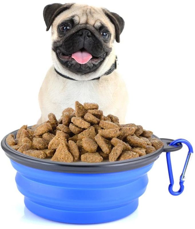 Alimentador do cão da bacia da água do cão de Carabiner do ABS do TPE dobrável para animais de estimação